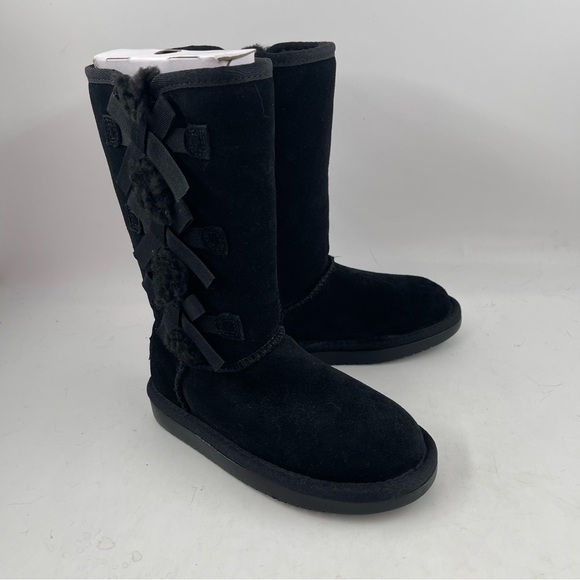 Koolaburra by Ugg Black Victoria Tall Sheepskin Winter Rain Snow Boot- Size 12 C - Picture 2 of 10